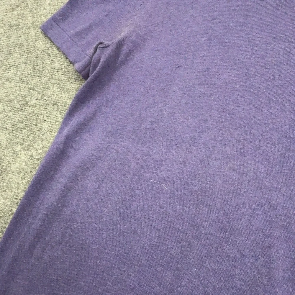 Banana Republic Polo Shirt Men L Purple Silk Cotton Cashmere Blend Casual Casual
